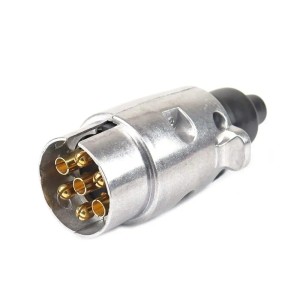 Wtyczka aluminiowa, metalowa skręcana 7-biegunowa do przyczep oraz lawet 12/24V