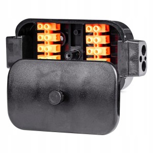 Puszka instalacji elektrycznej przyczepy, hermetyczna, skręcana 10A 400V 12-to polowa