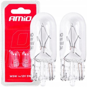 Żarówki halogenowe Amio W5W T10 W2.1x9.5d 12V 2 szt.