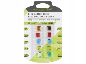 Zestaw bezpieczników płytkowych mini niski profil 10 szt.