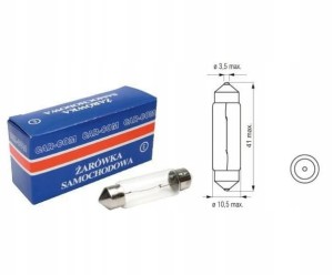 Żarówki halogenowe C10W 41mm 24V SV8.5 10 szt.