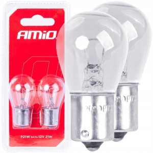 Żarówki halogenowe Amio P21W BA15s 12V 2 szt.
