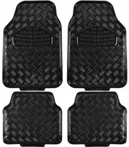 Dywaniki samochodowe metalizowane aluminiowe czarne 4 el.