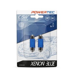 Żarówki halogenowe M-Tech Powertec C5W 11x36 36mm 12V 5W SV8,5-8 XENON BLUE niebieskie 2 szt.