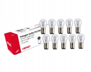 Żarówki halogenowe Amio P21/5W BAY15D 1157 21/5W 12V 10 szt.