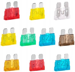 Bezpieczniki samochodowe płytkowe uni standard zestaw 5A 7.5A 10A 15A 20A 25A 30A