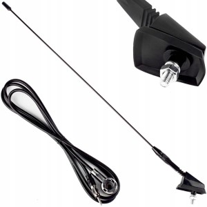 Antena samochodowa, dachowa na dach 41cm gwint 5mm kabel 1,4m