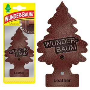 Zapach do samochodu WUNDER BAUM Leather Skóra, odświeżacz, zawieszka, choinka