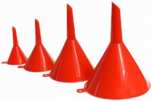 Zestaw lejków do paliwa, oleju, wody 4 el.