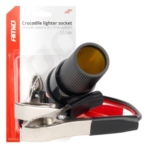 Gniazdo zapalniczki z krokodylkami do akumulatora 12V 24V 15cm