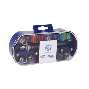 Zasobnik 2x H7 55W 12V z bezpiecznikami 30 el. zestaw zapasowych żarówek + bezpieczniki