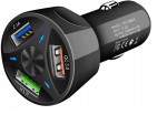 Szybka ładowarka samochodowa 3 x USB 3.0 QC LED 3A
