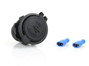 Ładowarka samochodowa do zabudowy, podświetlana USB 2100mA + 1000mA 12V 24V