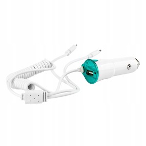 Ładowarka samochodowa, kabel iphone Lightning microUSB USB 12/24V 5V