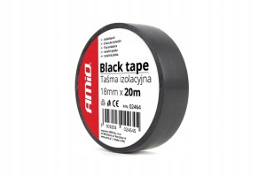 Taśma izolacyjna, szkot czarna PCV 18mm x 20m