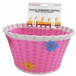 Koszyk rowerowy, na rower dziecięcy, przedni różowy