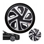Kołpaki samochodowe 16'' czarno srebrne ST 4 sztuki do felg stalowych RENAULT PEUGEOT VW OPEL FORD FIAT CITROEN