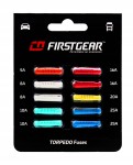 Bezpieczniki cylindryczne FirstGear TORPEDO 12V 24V zestaw 10 szt.