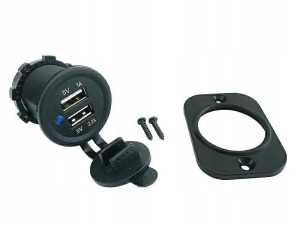 Ładowarka samochodowa, rozgałęziacz do zabudowy USB, hermetyczna 2.1A 12V 24V