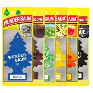 Zestaw zapachów do samochodu WUNDER-BAUM 6 zawieszek, odświeżacze, zawieszki, choinki
