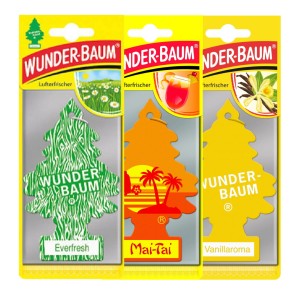 Zestaw zapachów do samochodu WUNDER-BAUM 3 zawieszki, odświeżacze, choinki