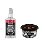 Zestaw zapachów do samochodu, mieszkania Dr.Marcus i Aroma Black spray, mgiełka, puszka