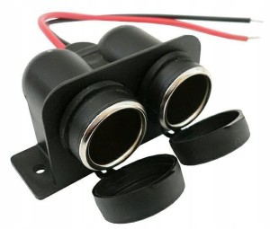 Dodatkowe gniazdo zapalniczki podwójne samochodowe 12V/24V x2 - do auta