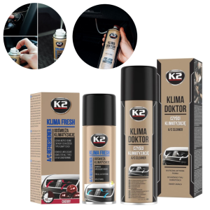 Zestaw do odgrzybiania i odświeżania klimatyzacji K2 - KLIMA DOKTOR i KLIMA FRESH CHERRY