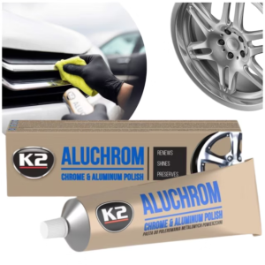 Pasta polerska do polerowania metali, chromu K2 Aluchrom czyści, nabłyszcza, lustrzany połysk