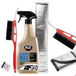 Zestaw Odmrażacz do szyb K2 Alaska Max 700ml -70°C Osłona przeciwszronowa 175x90 cm Szczotko-skrobaczka