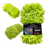 Gąbka z mikrofibrą z gumką INGA do mycia czyszczenia samochodu