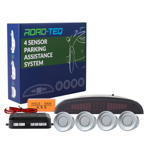 Czujniki parkowania i cofania na tył z WYŚWIETLACZEM SREBRNE czujki 21,5mm zestaw czujników