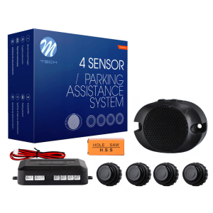 Czujniki parkowania i cofania na tył BUZZER CZARNE czujki z kołnierzem 18mm zestaw czujników