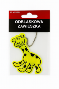 Odblaskowy brelok Żyrafa Żółta do kluczy plecaka kurtki - Zwiększa widoczność