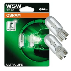 Żarówki halogenowe W5W T10 OSRAM ULTRA LIFE 5W 12V 2 szt. LONG LIFE