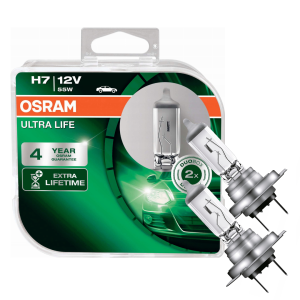Żarówki halogenowe H7 OSRAM ULTRA LIFE 12V 55W 2 sztuki LONG LIFE Mijania Drogowe