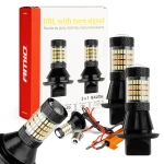 Światła do jazdy dziennej 2w1 żarówki LED z kierunkowskazem PY21W BAU15s 12V Canbus