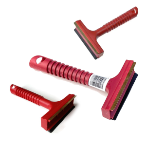 Skrobaczka do szyb z mosiężnym ostrzem z gumową ściągaczką skrobak drapak do lodu