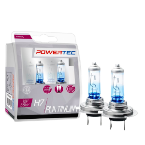 Żarówki halogenowe H7 M-Tech 12V 55W Powertec Patinum +130% więcej światła Mijania Drogowe