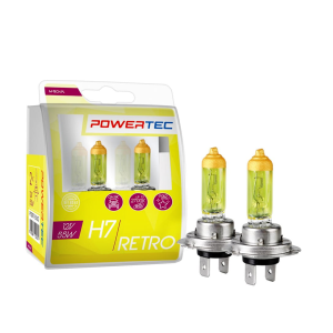 Żarówki halogenowe H7 M-Tech 12V 55W RETRO Powertec Żółte do zabytkowych aut GOLD
