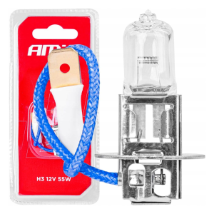 Żarówka halogenowa H3 AMiO 12V 55W PK22s E4 Homologacja Mijania Drogowe