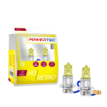 Żarówki halogenowe H3 M-Tech 12V 55W RETRO Powertec Żółte do zabytkowych aut GOLD