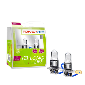 Żarówki halogenowe H3 M-Tech 12V 55W PK22s PowerTec Long Life Dłuższa żywotność