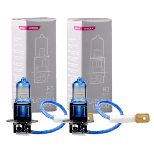 Żarówki halogenowe H3 M-Tech 12V 55W PK22s 2 sztuki Platinum +130% więcej światła Mijania Drogowe