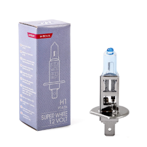 Żarówka halogenowa H1 M-Tech 12V 55W P14.5s Powertec SuperWhite +100% Więcej Światła Mijania Drogowe