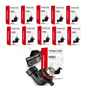 Żarówki halogenowe HIR2 9012 AMiO 12V 55W Zestaw 10 sztuk Homologacja Światło Mijania Drogowe