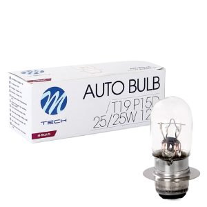 Żarówki halogenowe T19 P15D M-Tech 12V 25/25W P15d-25-1 10 sztuk Motocykl Skuter Quad