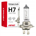 Żarówka halogenowa H7 AMiO 24V 70W UV E4 TIR Światła Mijania Drogowe