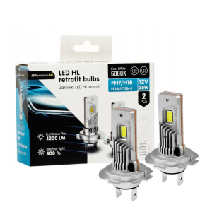 Żarówki H7 H18 LED Retrofity CANBUS 35W 12V 6000K 4200LM ZIMNA BIEL