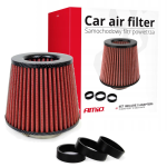 Filtr powietrza stożkowy Czerwony - Carbon Uniwersalny 3 Adaptery Obejma Sportowy Dolot